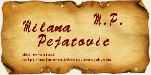Milana Pejatović vizit kartica
